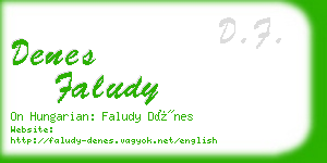 denes faludy business card